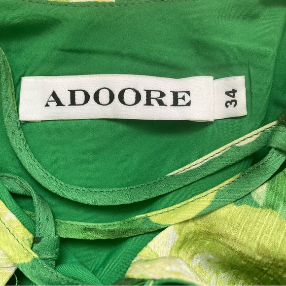 Adoore Vienna Open Back Midi Dress in Green Floral Print Size 4 - Picture 9 of 11